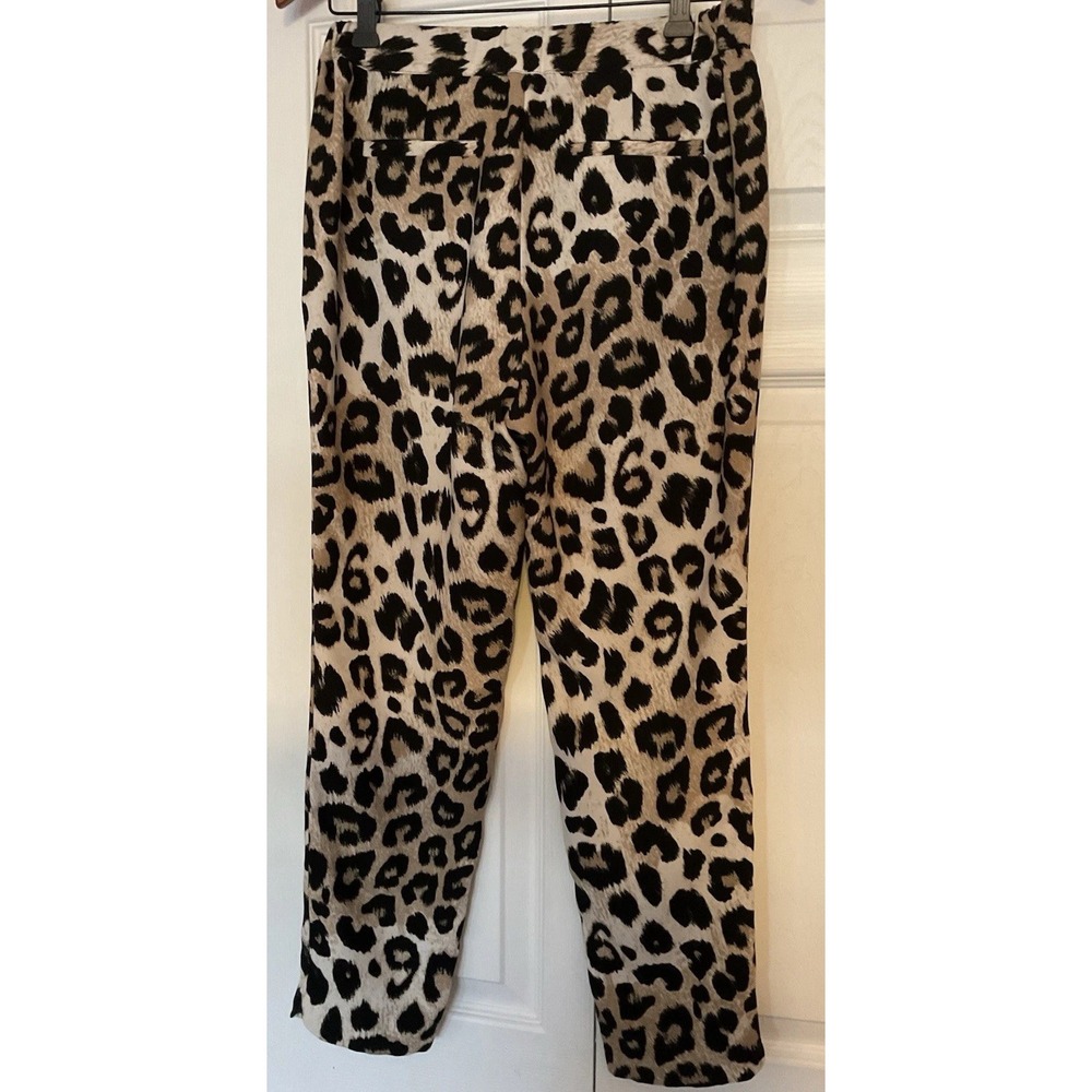 Banana Republic Pull On Elastic Waist Leopard Print Dress Pants Size XS‎
